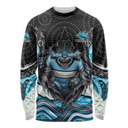 Cronulla Sutherland Sharks Long Sleeve Shirt The Scream of Lightning Eyes - Indigenous Dot Ripping Effect
