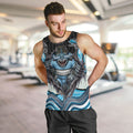 Cronulla Sutherland Sharks Men Tank Top The Scream of Lightning Eyes - Indigenous Dot Ripping Effect