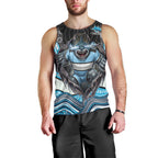 Cronulla Sutherland Sharks Men Tank Top The Scream of Lightning Eyes - Indigenous Dot Ripping Effect