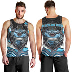 Cronulla Sutherland Sharks Men Tank Top The Scream of Lightning Eyes - Indigenous Dot Ripping Effect