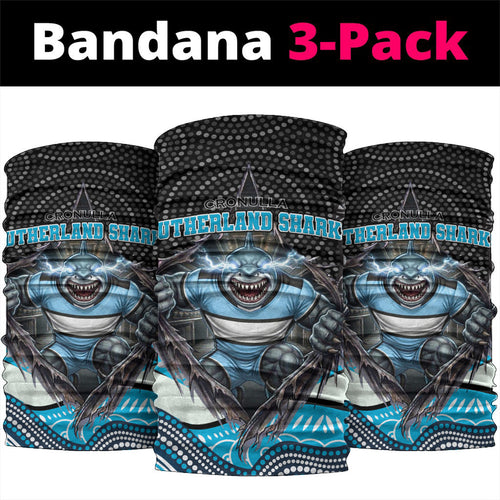 Cronulla Sutherland Sharks Neck Gaiter The Scream of Lightning Eyes - Indigenous Dot Ripping Effect