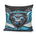 Cronulla Sutherland Sharks Pillow Cover The Scream of Lightning Eyes - Indigenous Dot Ripping Effect