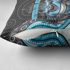 Cronulla Sutherland Sharks Pillow Cover The Scream of Lightning Eyes - Indigenous Dot Ripping Effect