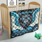 Cronulla Sutherland Sharks Quilt The Scream of Lightning Eyes - Indigenous Dot Ripping Effect
