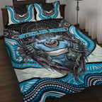 Cronulla Sutherland Sharks Quilt Bed Set The Scream of Lightning Eyes - Indigenous Dot Ripping Effect