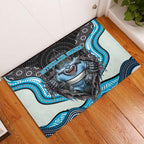 Cronulla Sutherland Sharks Rubber Doormat The Scream of Lightning Eyes - Indigenous Dot Ripping Effect