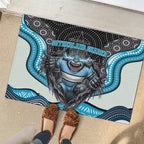 Cronulla Sutherland Sharks Rubber Doormat The Scream of Lightning Eyes - Indigenous Dot Ripping Effect