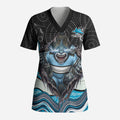 Cronulla Sutherland Sharks Scrub Top The Scream of Lightning Eyes - Indigenous Dot Ripping Effect