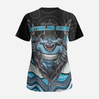 Cronulla Sutherland Sharks Scrub Top The Scream of Lightning Eyes - Indigenous Dot Ripping Effect