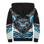 Cronulla Sutherland Sharks Sherpa Hoodie The Scream of Lightning Eyes - Indigenous Dot Ripping Effect
