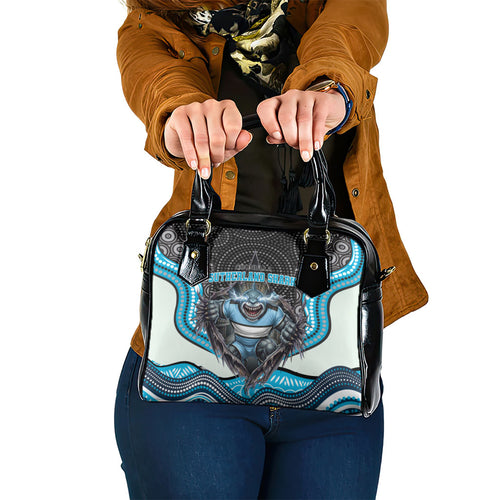 Cronulla Sutherland Sharks Shoulder Handbag The Scream of Lightning Eyes - Indigenous Dot Ripping Effect