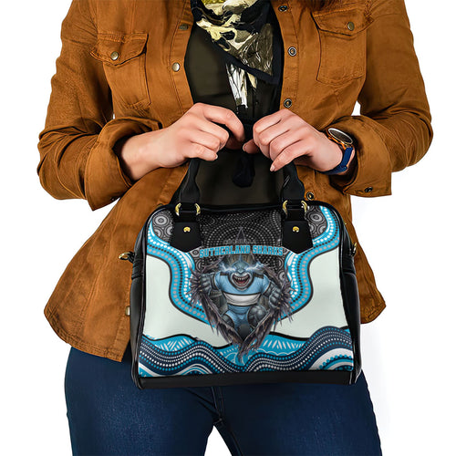 Cronulla Sutherland Sharks Shoulder Handbag The Scream of Lightning Eyes - Indigenous Dot Ripping Effect