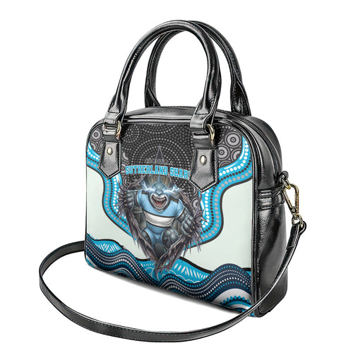 Cronulla Sutherland Sharks Shoulder Handbag The Scream of Lightning Eyes - Indigenous Dot Ripping Effect