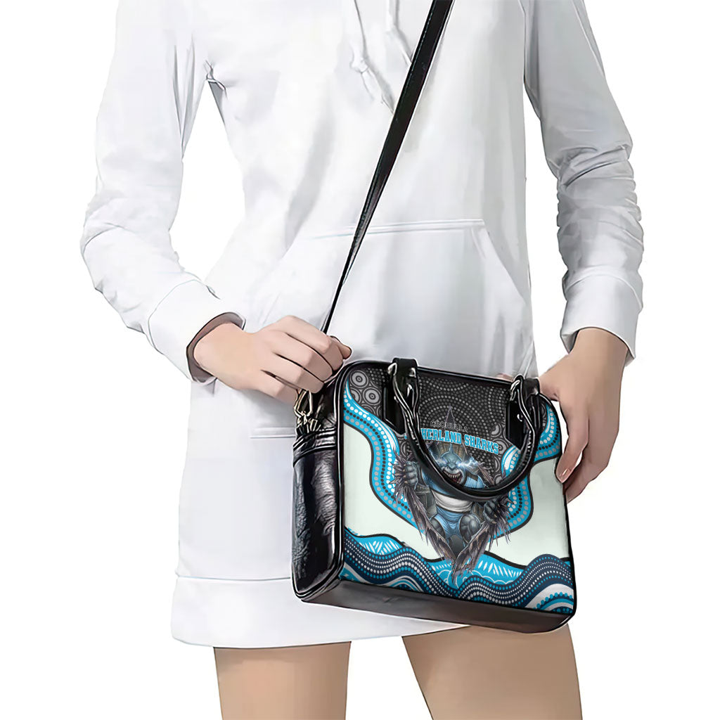 Cronulla Sutherland Sharks Shoulder Handbag The Scream of Lightning Eyes - Indigenous Dot Ripping Effect