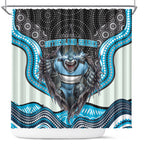 Cronulla Sutherland Sharks Shower Curtain The Scream of Lightning Eyes - Indigenous Dot Ripping Effect