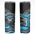 Cronulla Sutherland Sharks Skinny Tumbler The Scream of Lightning Eyes - Indigenous Dot Ripping Effect