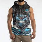 Cronulla Sutherland Sharks Sleeveless Hoodie The Scream of Lightning Eyes - Indigenous Dot Ripping Effect