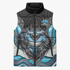 Cronulla Sutherland Sharks Sleeveless Puffer Jacket The Scream of Lightning Eyes - Indigenous Dot Ripping Effect