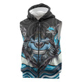 Cronulla Sutherland Sharks Sleeveless Zip Hoodie The Scream of Lightning Eyes - Indigenous Dot Ripping Effect
