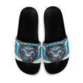 Cronulla Sutherland Sharks Slide Sandals The Scream of Lightning Eyes - Indigenous Dot Ripping Effect