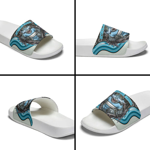 Cronulla Sutherland Sharks Slide Sandals The Scream of Lightning Eyes - Indigenous Dot Ripping Effect