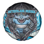 Cronulla Sutherland Sharks Spare Tire Cover The Scream of Lightning Eyes - Indigenous Dot Ripping Effect