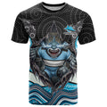 Cronulla Sutherland Sharks T Shirt The Scream of Lightning Eyes - Indigenous Dot Ripping Effect