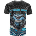 Cronulla Sutherland Sharks T Shirt The Scream of Lightning Eyes - Indigenous Dot Ripping Effect