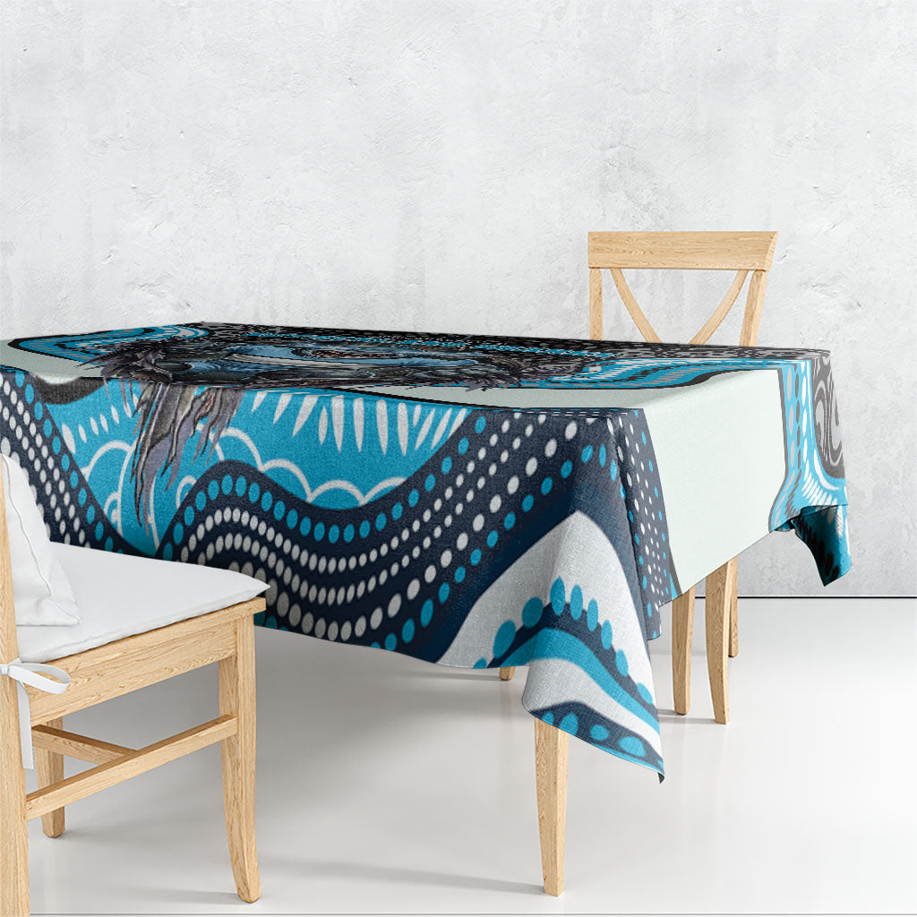 Cronulla Sutherland Sharks Tablecloth The Scream of Lightning Eyes - Indigenous Dot Ripping Effect