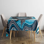 Cronulla Sutherland Sharks Tablecloth The Scream of Lightning Eyes - Indigenous Dot Ripping Effect