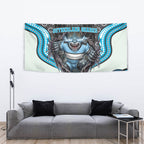 Cronulla Sutherland Sharks Tapestry The Scream of Lightning Eyes - Indigenous Dot Ripping Effect