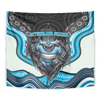 Cronulla Sutherland Sharks Tapestry The Scream of Lightning Eyes - Indigenous Dot Ripping Effect