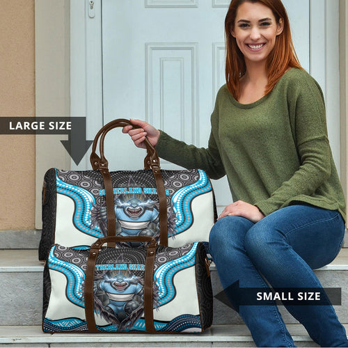 Cronulla Sutherland Sharks Travel Bag The Scream of Lightning Eyes - Indigenous Dot Ripping Effect