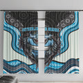 Cronulla Sutherland Sharks Window Curtain The Scream of Lightning Eyes - Indigenous Dot Ripping Effect