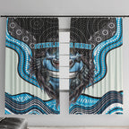 Cronulla Sutherland Sharks Window Curtain The Scream of Lightning Eyes - Indigenous Dot Ripping Effect