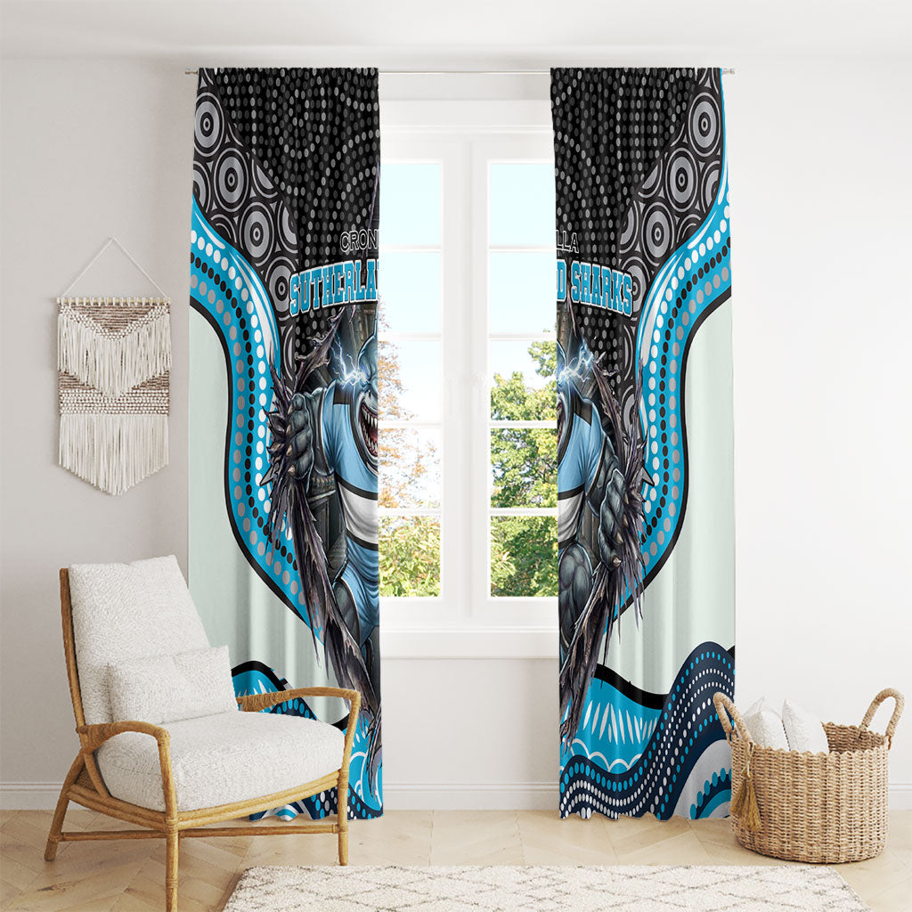 Cronulla Sutherland Sharks Window Curtain The Scream of Lightning Eyes - Indigenous Dot Ripping Effect