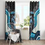 Cronulla Sutherland Sharks Window Curtain The Scream of Lightning Eyes - Indigenous Dot Ripping Effect
