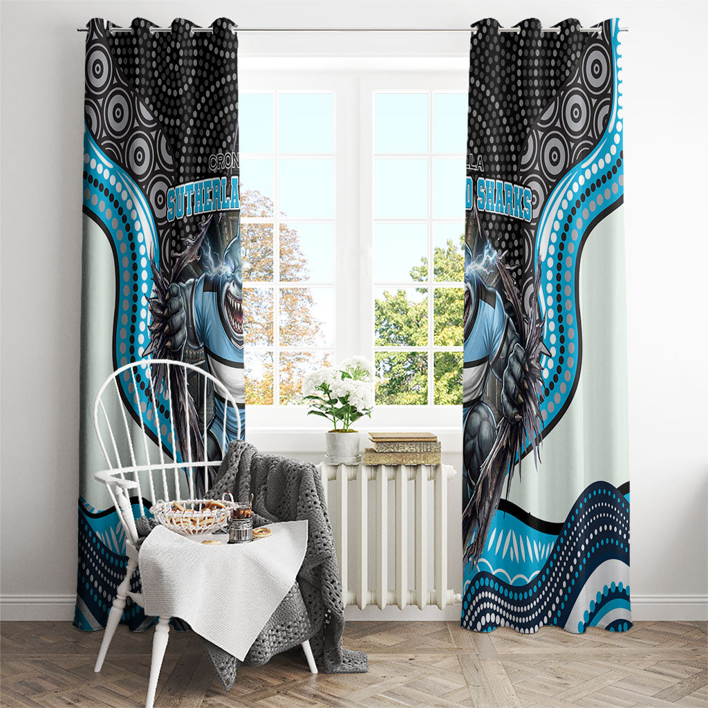 Cronulla Sutherland Sharks Window Curtain The Scream of Lightning Eyes - Indigenous Dot Ripping Effect