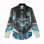 Cronulla Sutherland Sharks Women Casual Shirt The Scream of Lightning Eyes - Indigenous Dot Ripping Effect