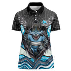 Cronulla Sutherland Sharks Women Polo Shirt The Scream of Lightning Eyes - Indigenous Dot Ripping Effect