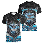 Cronulla Sutherland Sharks Women V-Neck T-Shirt The Scream of Lightning Eyes - Indigenous Dot Ripping Effect