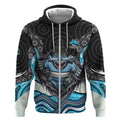 Cronulla Sutherland Sharks Zip Hoodie The Scream of Lightning Eyes - Indigenous Dot Ripping Effect
