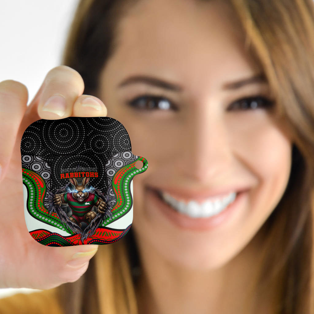 South Sydney Rabbitohs AirPods Case The Scream of Lightning Eyes - Indigenous Dot Ripping Effect