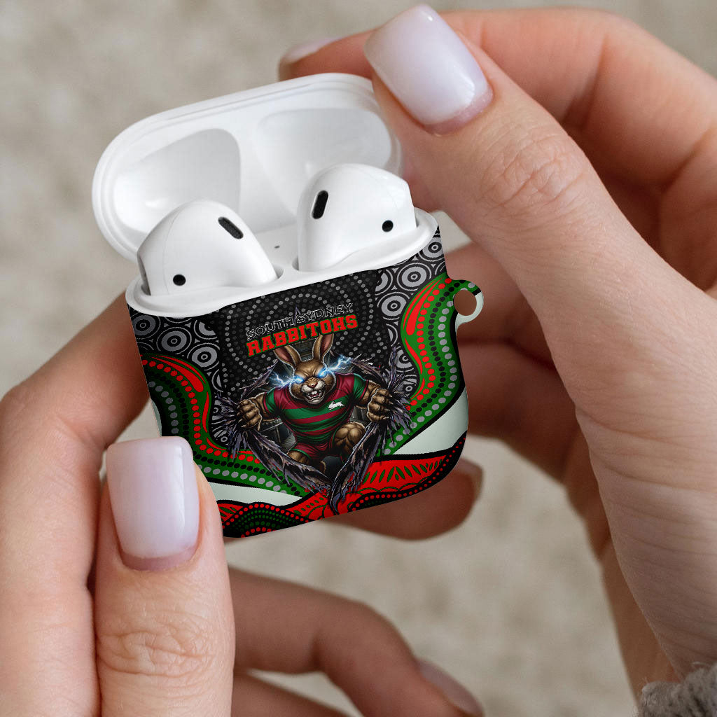 South Sydney Rabbitohs AirPods Case The Scream of Lightning Eyes - Indigenous Dot Ripping Effect