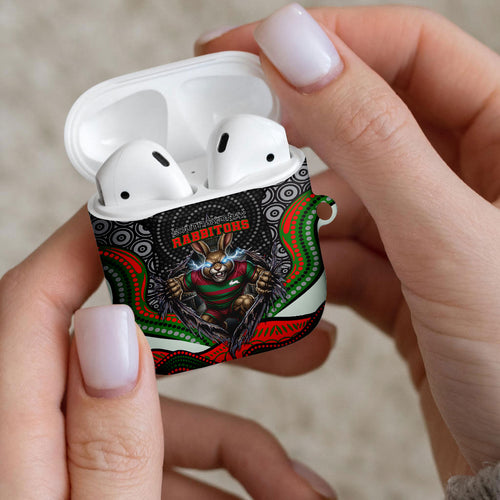 South Sydney Rabbitohs AirPods Case The Scream of Lightning Eyes - Indigenous Dot Ripping Effect