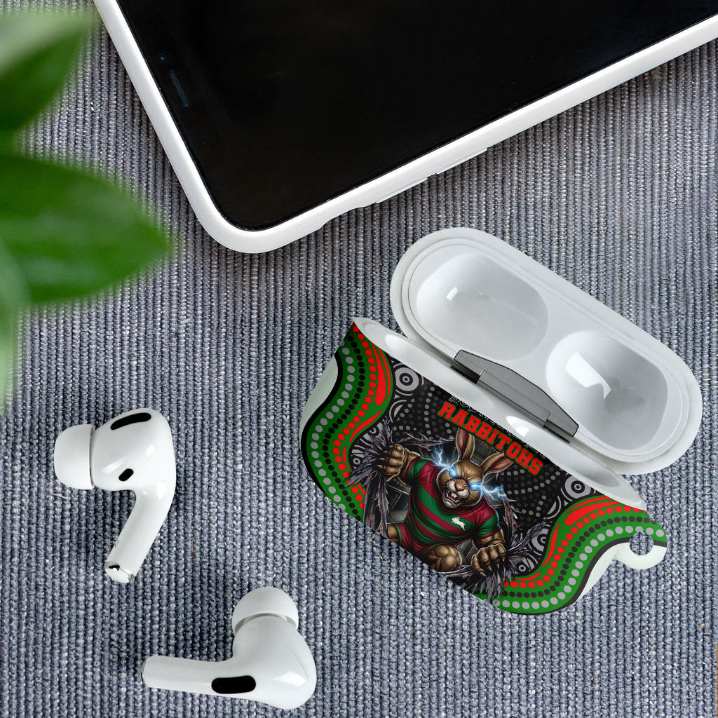South Sydney Rabbitohs AirPods Case The Scream of Lightning Eyes - Indigenous Dot Ripping Effect