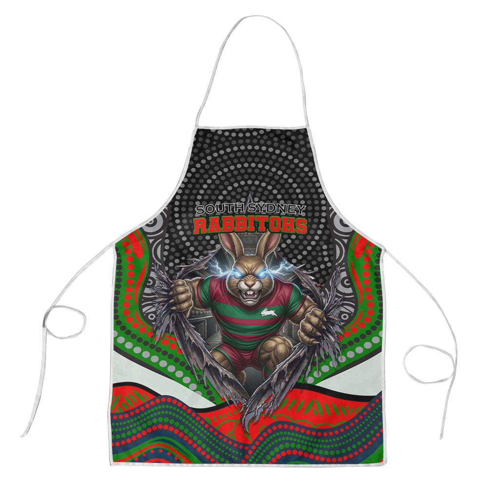 South Sydney Rabbitohs Apron The Scream of Lightning Eyes - Indigenous Dot Ripping Effect