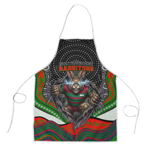 South Sydney Rabbitohs Apron The Scream of Lightning Eyes - Indigenous Dot Ripping Effect