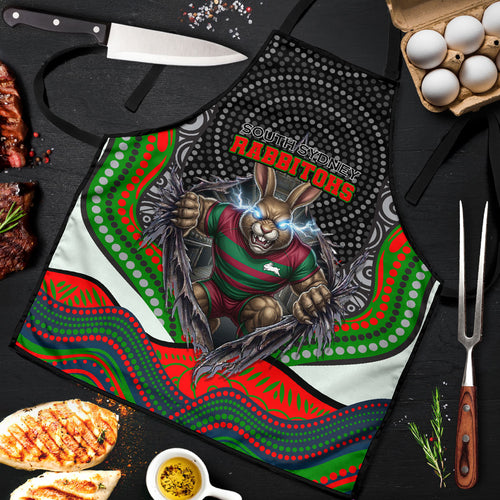 South Sydney Rabbitohs Apron The Scream of Lightning Eyes - Indigenous Dot Ripping Effect