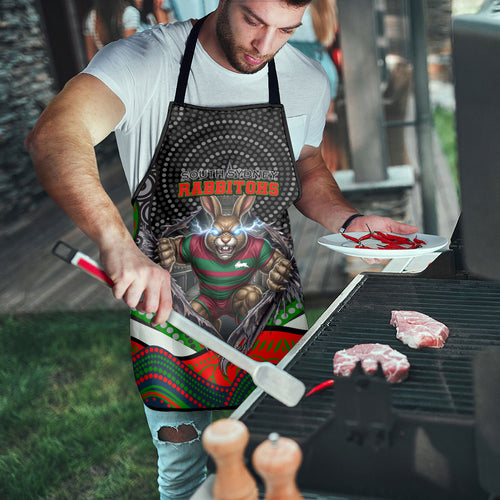 South Sydney Rabbitohs Apron The Scream of Lightning Eyes - Indigenous Dot Ripping Effect